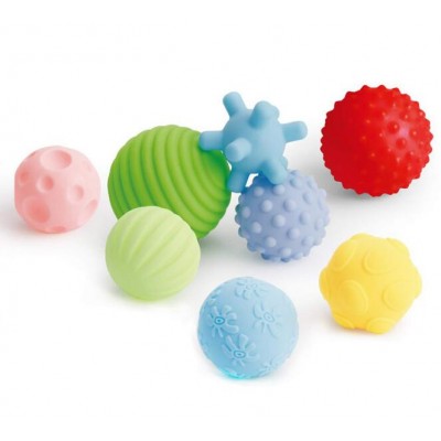 BPA Free Soft Sensory Touch Multiple Texture Perception Baby Balls new born baby toys with Bright Colors BB Sounds Set